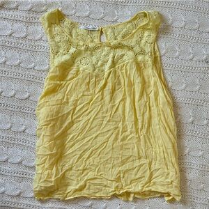 Maurices Yellow Lace Lightweight Top